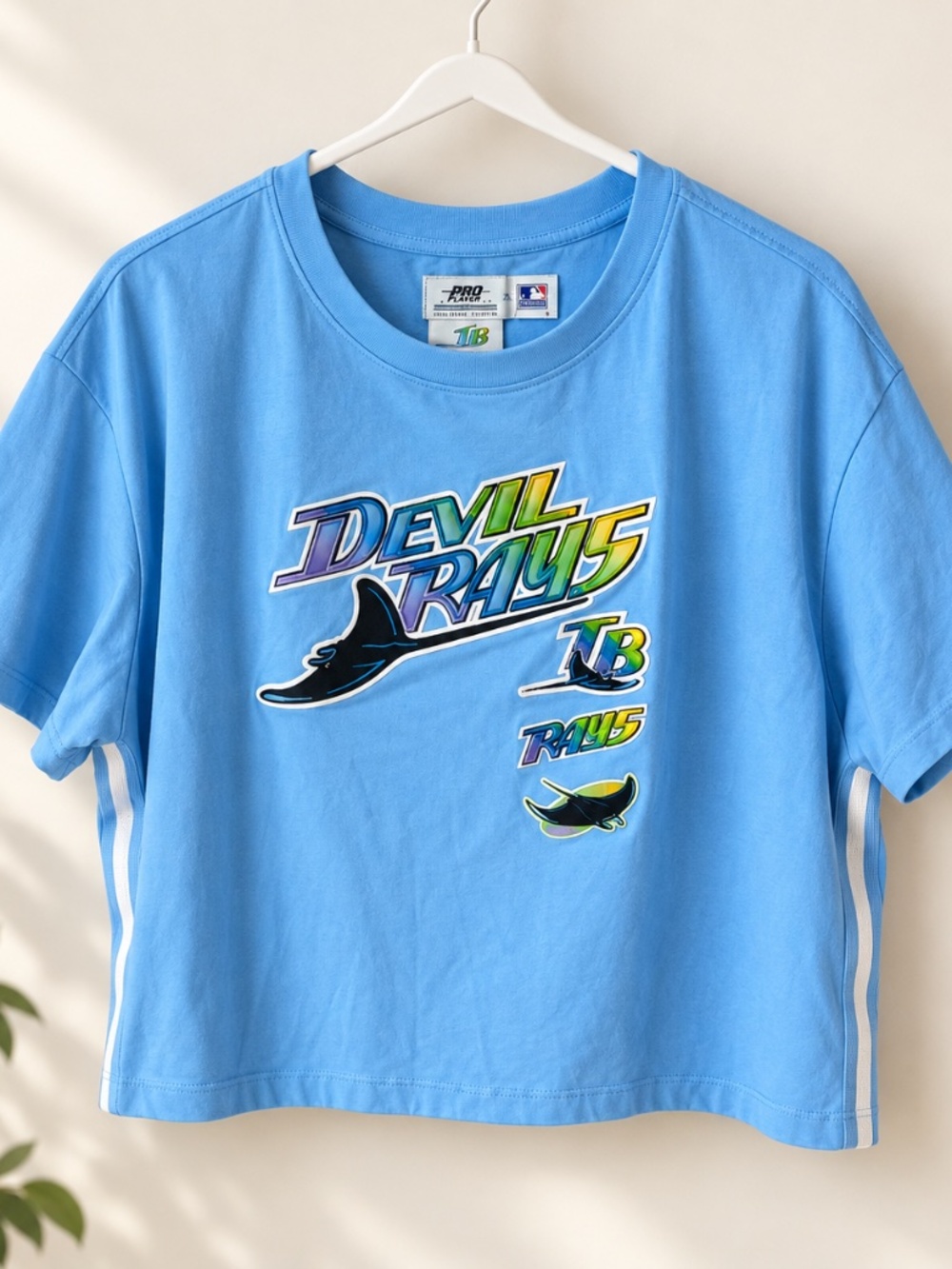 Vintage Tampa Bay Devil Rays Cooperstown Crop Tee XL Blue MLB
